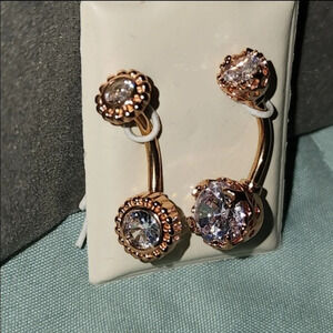 Crystal & CZ Belly Button Ring Set (014G) by Banter